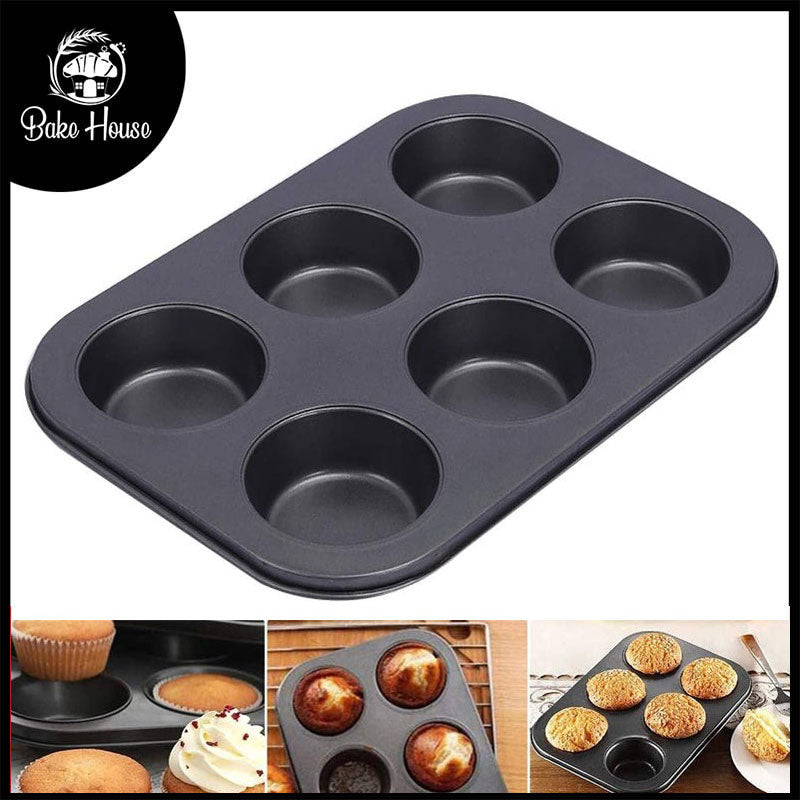 Regular Size 6.5cm Muffin Cupcake Baking Tray 6 Cavity Non Stick