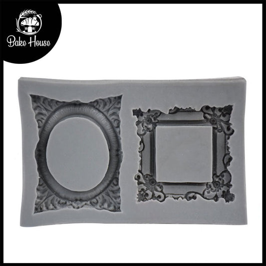 Retro Photo Frame Silicone Fondant Mold 2 Cavity