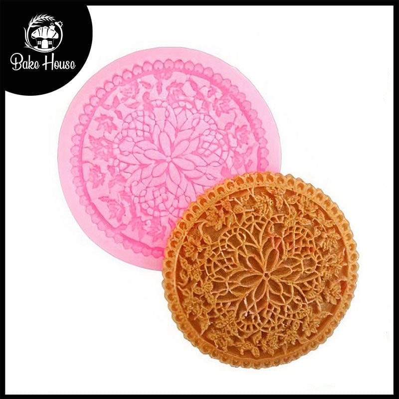 Retro Relief Flower Silicone Fondant & Chocolate Mold