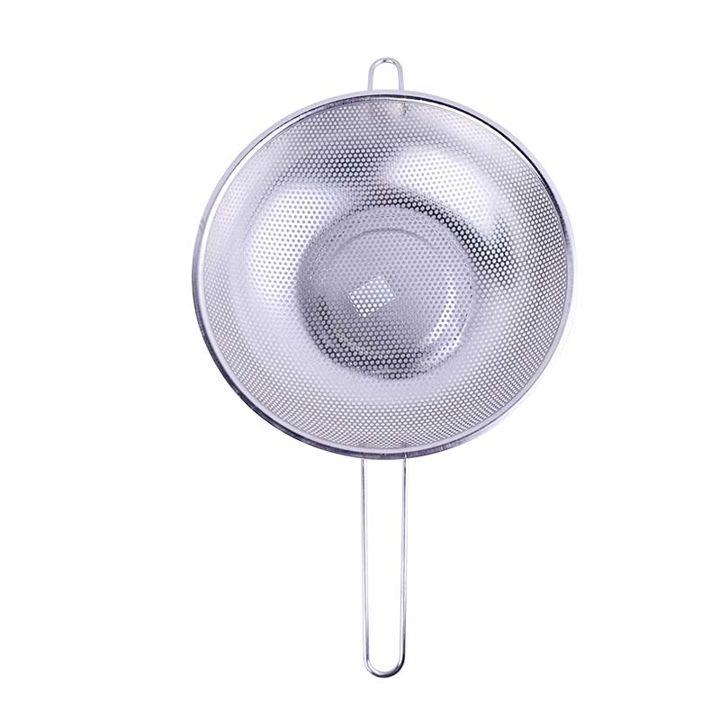 Rice Fruit Vegetable Strainer Basket with Long Handle Stainless Steel 17.5cm Bowl
