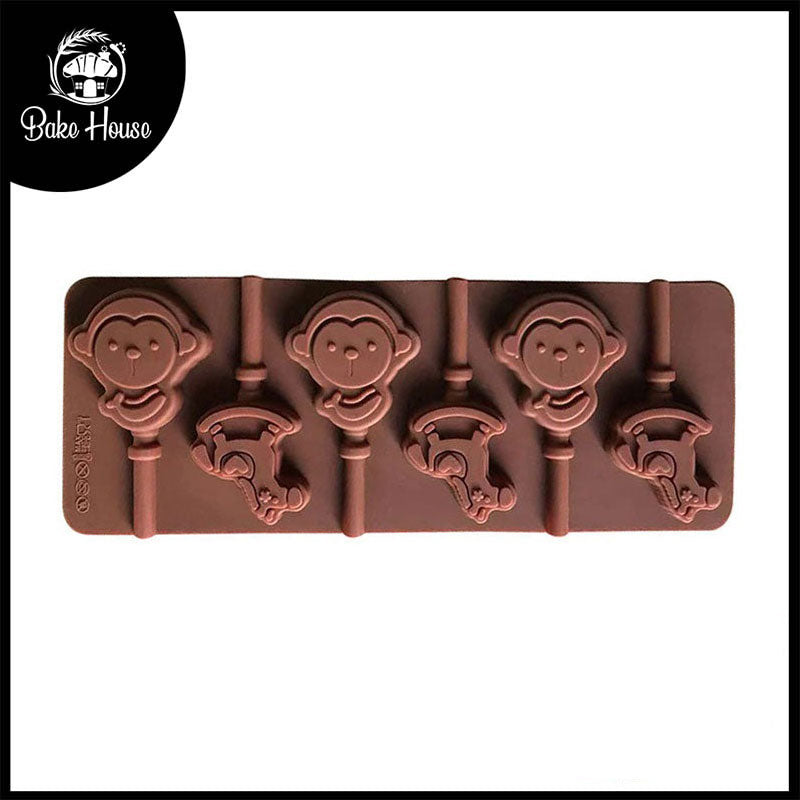 Rocking Horse & Monkey Lollipop Mold 6 Cavity