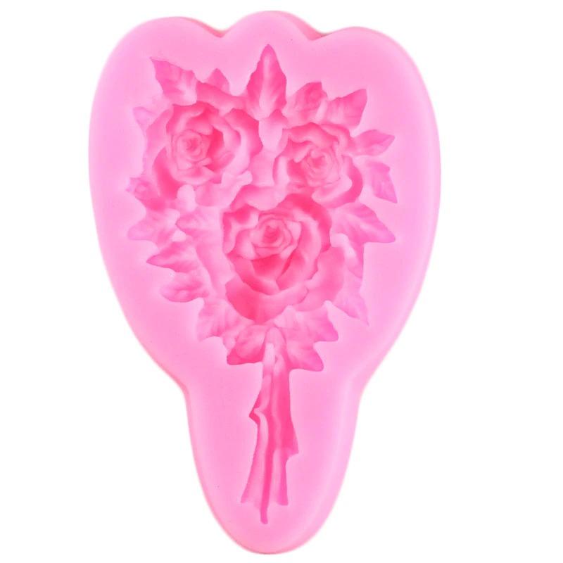 Rose Flower Bouquet Silicone Fondant Mold