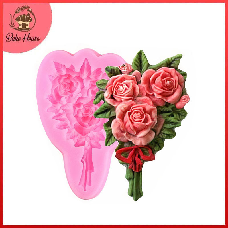 Rose Flower Bouquet Silicone Fondant Mold