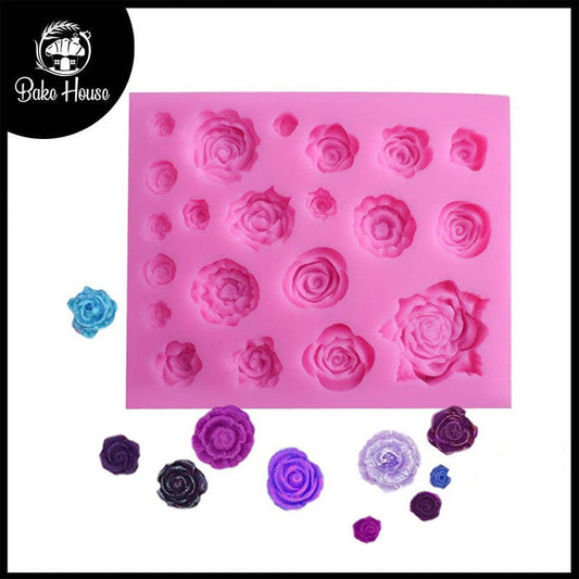 Rose Flower Silicone Fondant & Chocolate Mold 22 Cavity