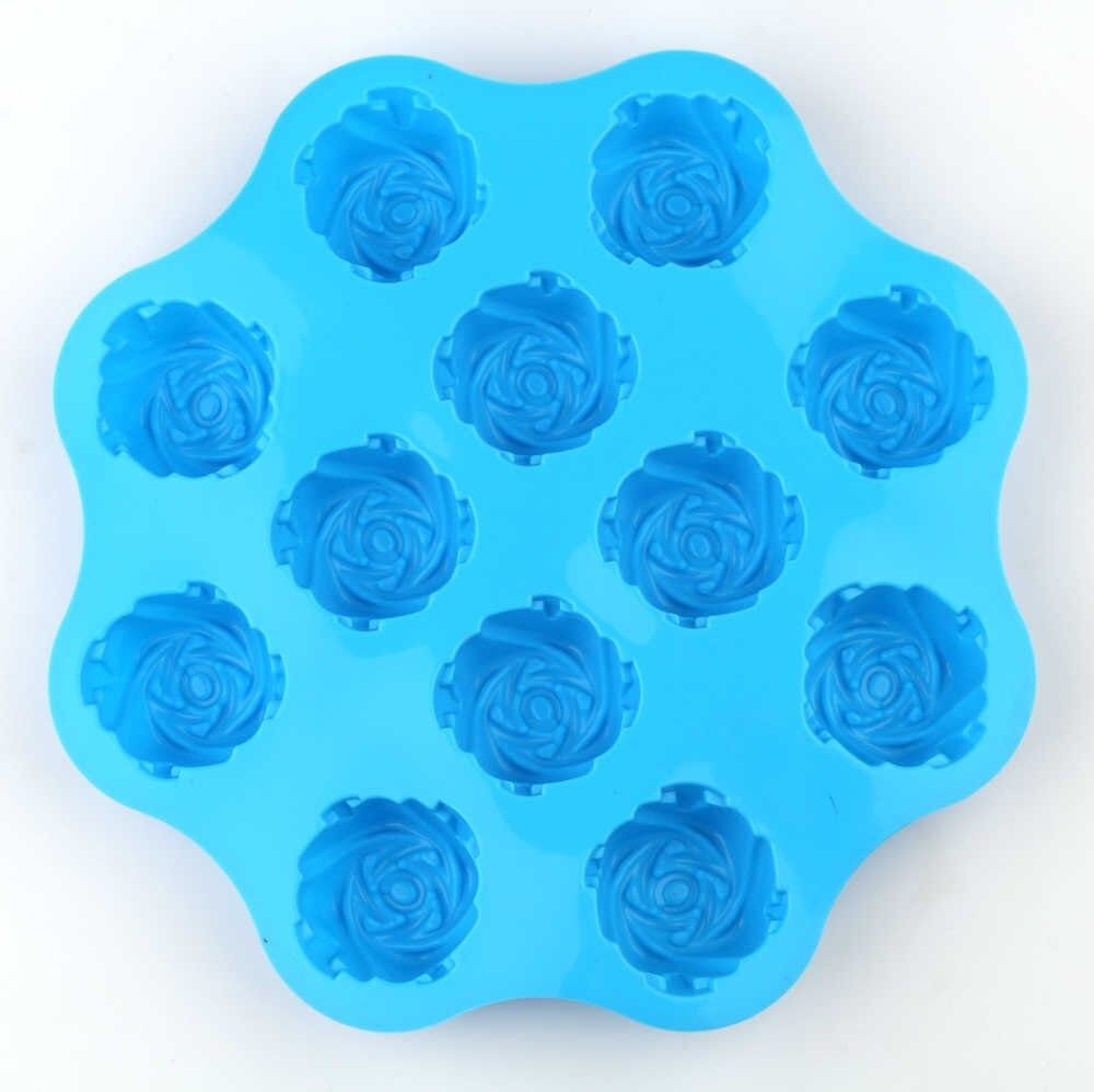 Rose Flower Silicone Mousse Cake Mold 12 Cavity