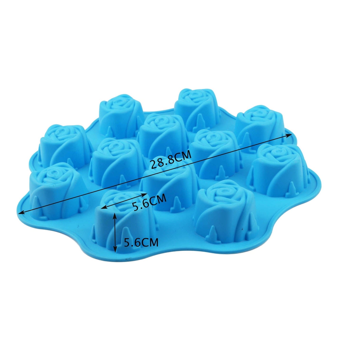 Rose Flower Silicone Mousse Cake Mold 12 Cavity