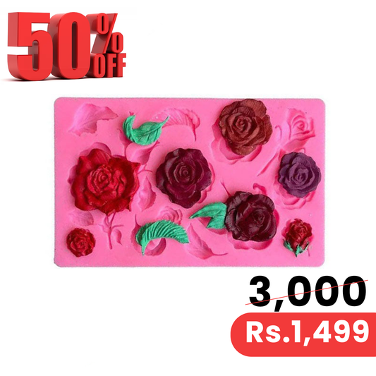 Rose Peony Flower Leaf Silicone Fondant Mold