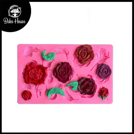 Rose Peony Flower Leaf Silicone Fondant Mold