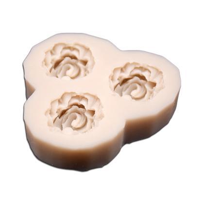 Rose Shape Silicone Fondant & Chocolate Mold 3 Cavity