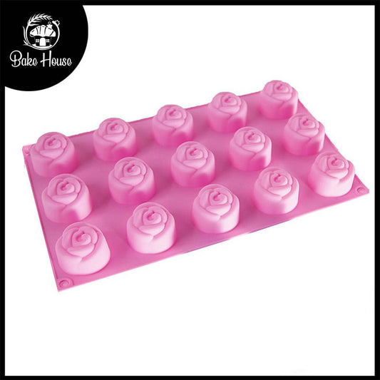 Rose Shape Silicone Fondant & Chocolate Mold 15 Cavity