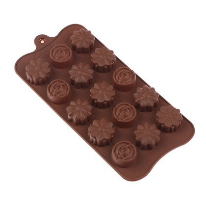 Rose & Sunflower Silicone Chocolate & Candy Mold 15 Cavity
