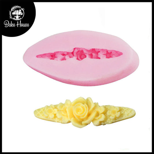 Rose & Flowers Mini Border Silicone Fondant Mold