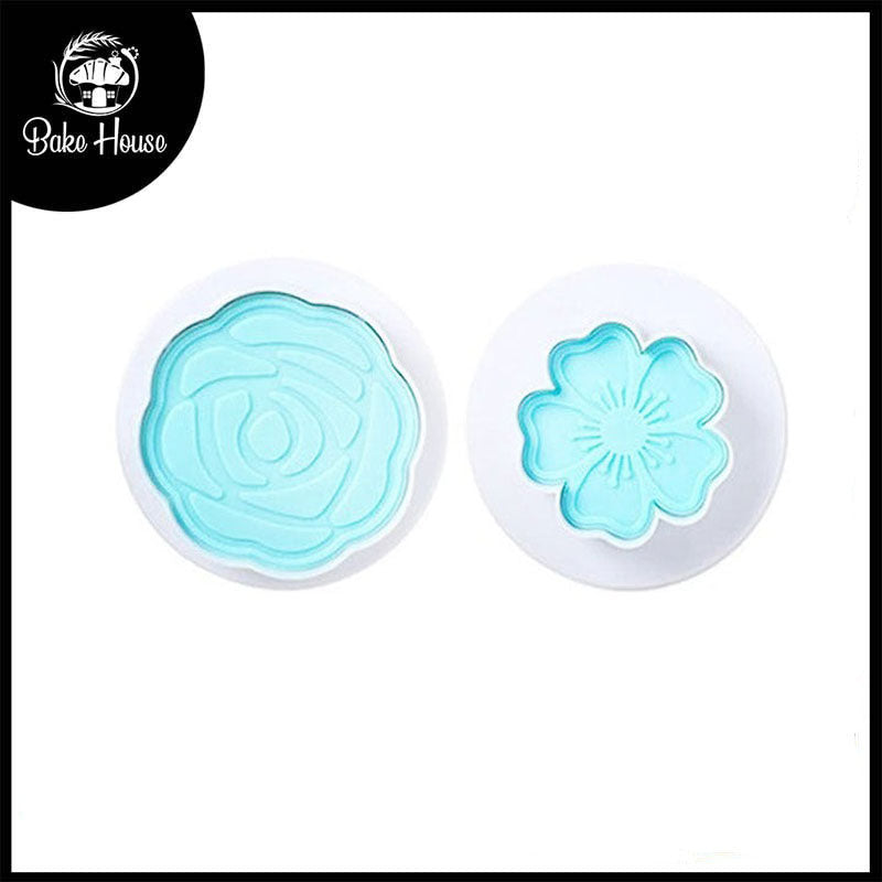 Rose & Heart Flower Plunger Cutter 2Pcs Set