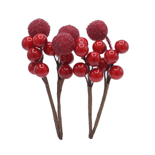 Red Berries Stick Cake Topper 4pcs