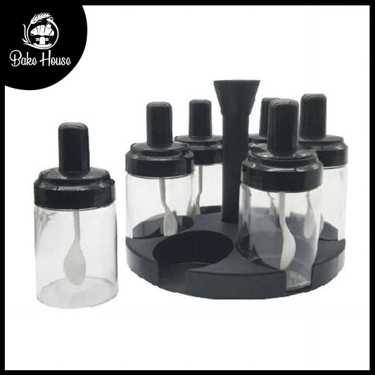 Rotating Spice Rack 6 Bottles Set