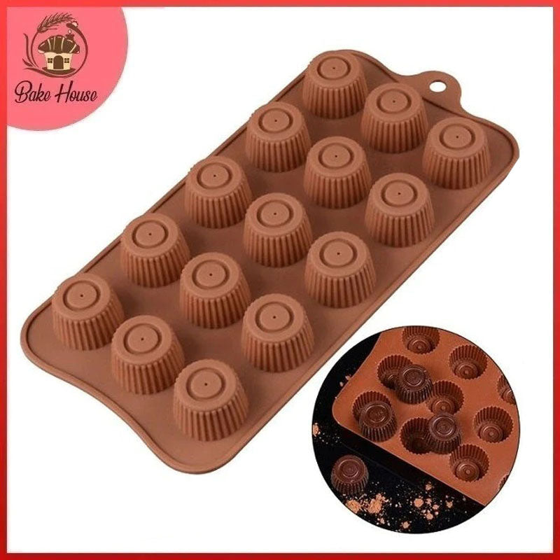 Round Candy With Dot Silicone Chocolate Mold 15 Cavity