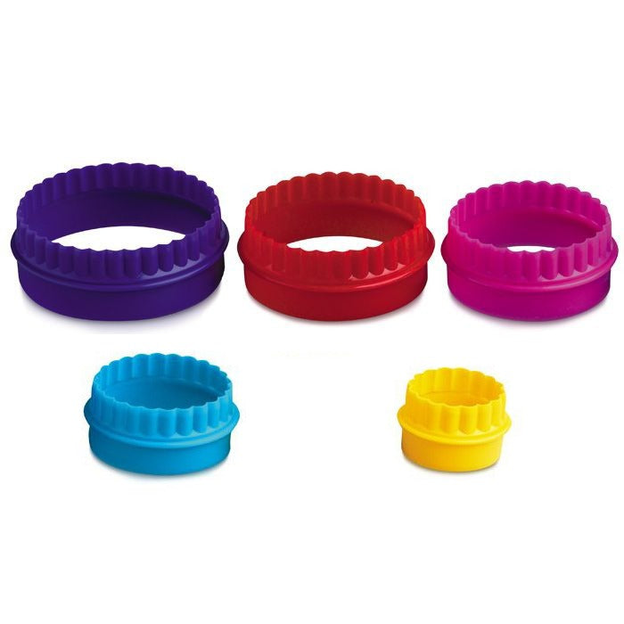 Round Cookie Cutter Colorful 5Pcs Set Plastic