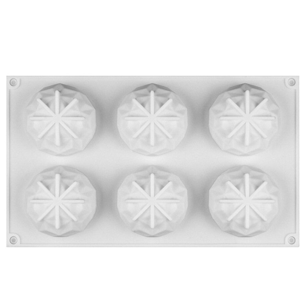 Round Diamond Silicone Baking Mold 6 Cavity