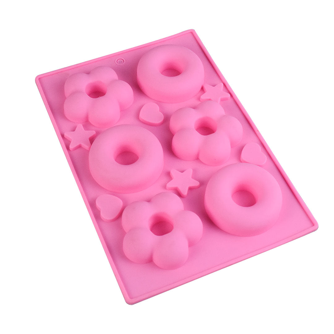 Round, Flower Shape Donuts & Star, Heart Shape Chocolate Silicone Mold