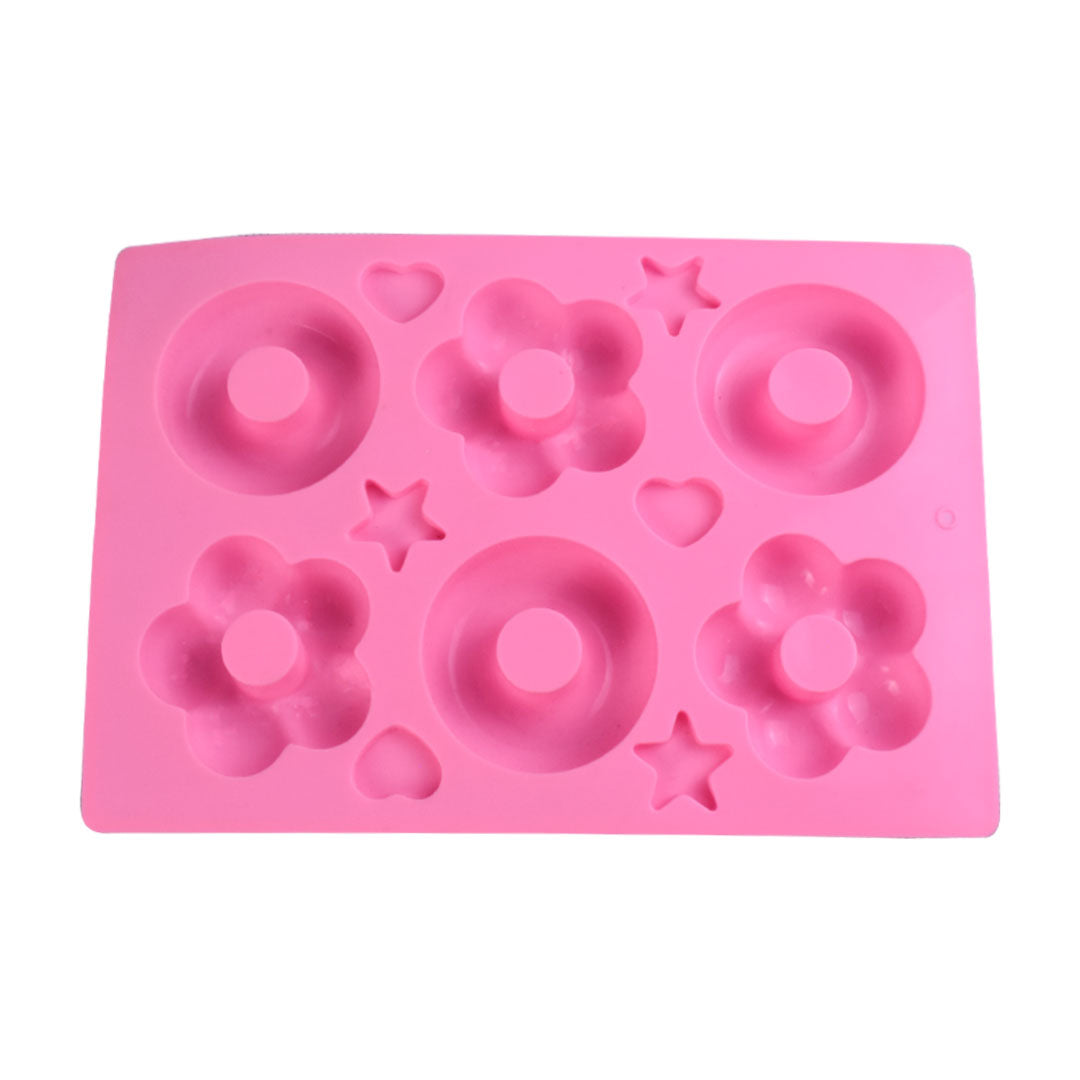 Round, Flower Shape Donuts & Star, Heart Shape Chocolate Silicone Mold