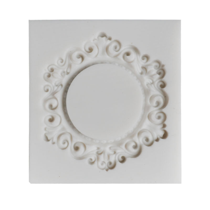 Round Mirror Frame Shape Silicone Fondant Mold