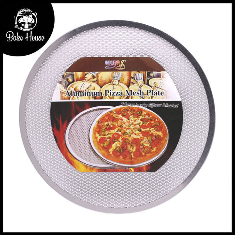 Round Pizza Mesh Plate Aluminium 14 Inch