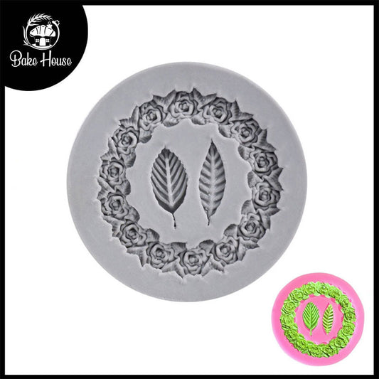 Round Rose And leave Border Silicone Fondant Mold