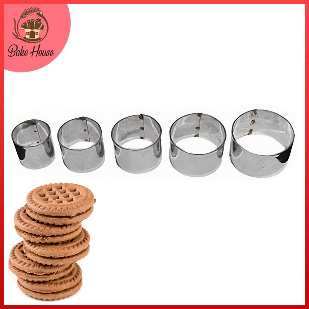 Round Shape Cookie Cutter Stainless Steel 5Pcs Set