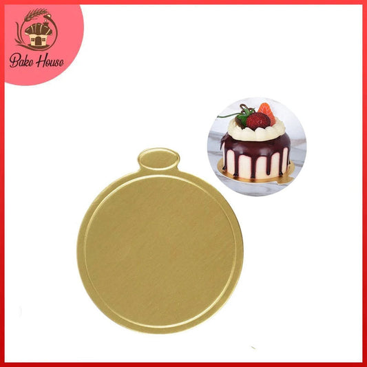 Round Shape Pastry Placer Board Golden 10Pcs Pack
