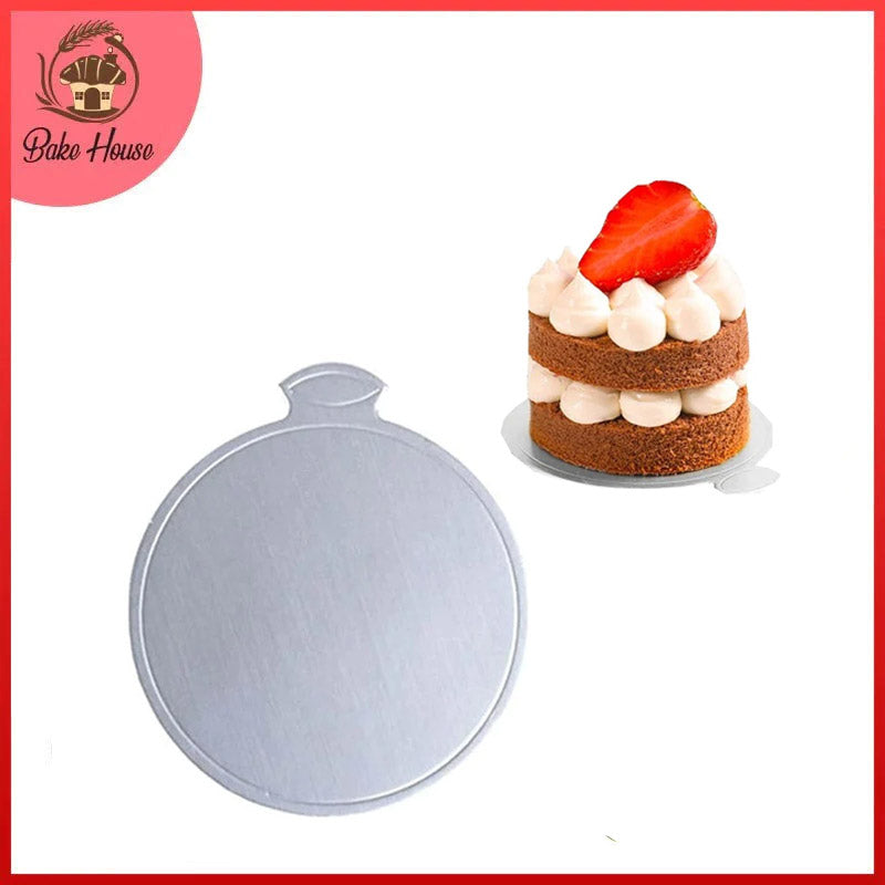 Round Shape Pastry Placer Board Silver 12Pcs Pack