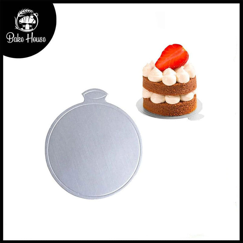 Round Shape Pastry Placer Board Silver 12Pcs Pack