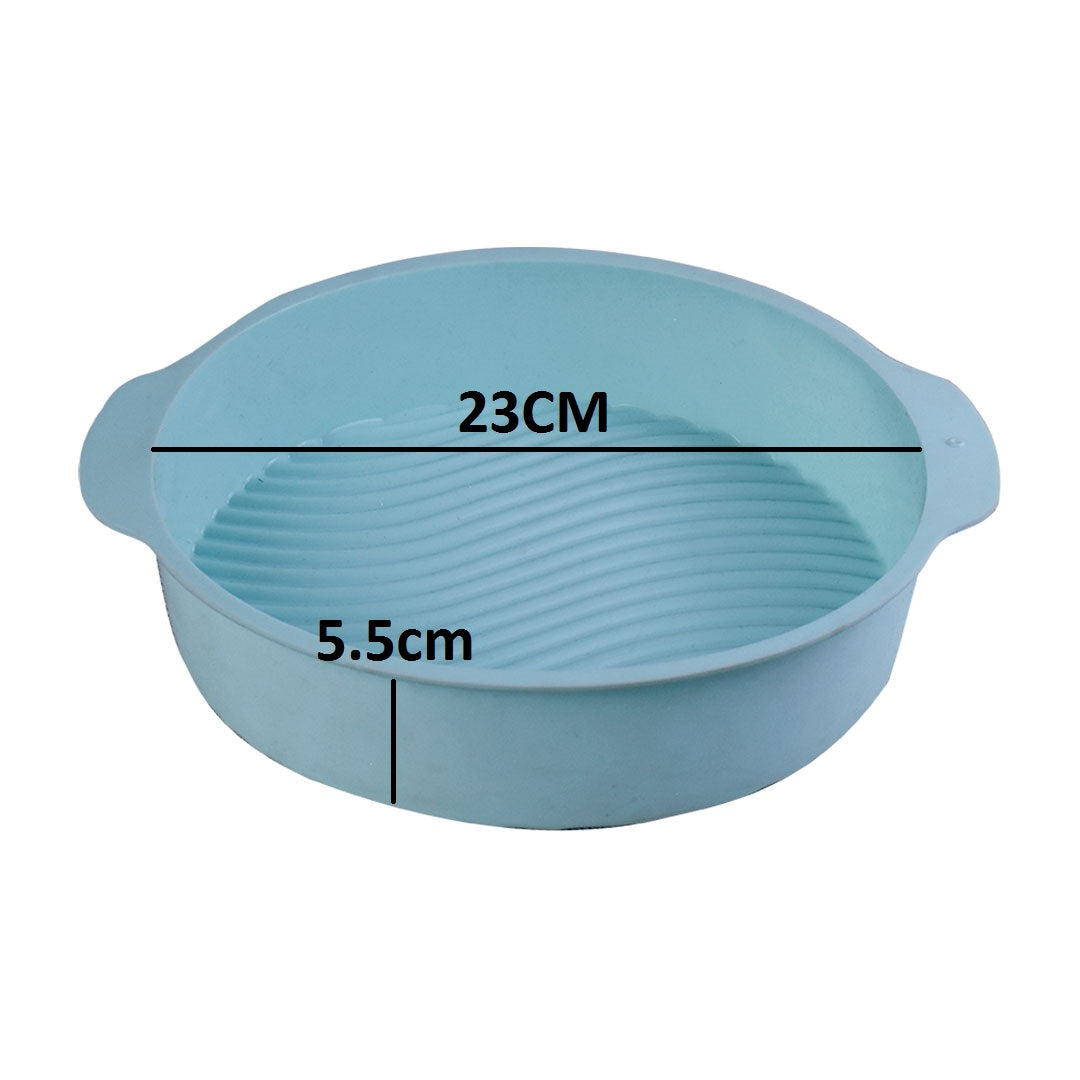 Round Shape Silicone Cake Baking Mold 9 Inch Wavy Bottom