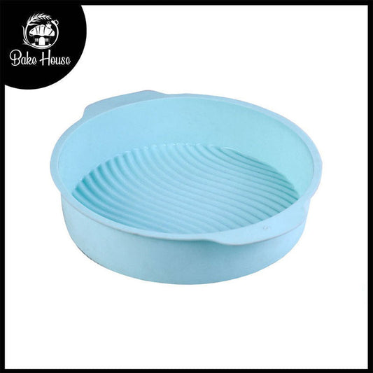 Round Shape Silicone Cake Baking Mold 9 Inch Wavy Bottom