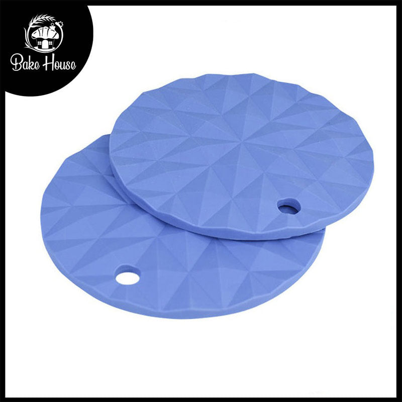 Round Silicone Heat Resistant Hot Pot Mat 2 Pcs Set