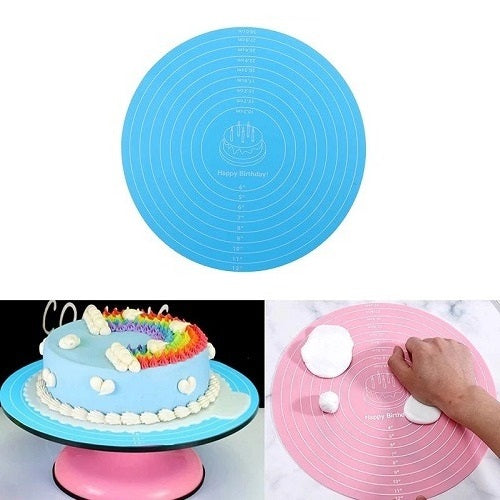 Round Silicone Measuring Fondant Mat