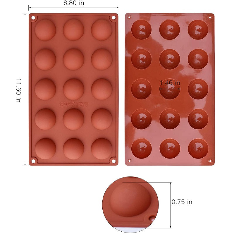 Round Silicone Sphere Ball Mold 15 Cavity