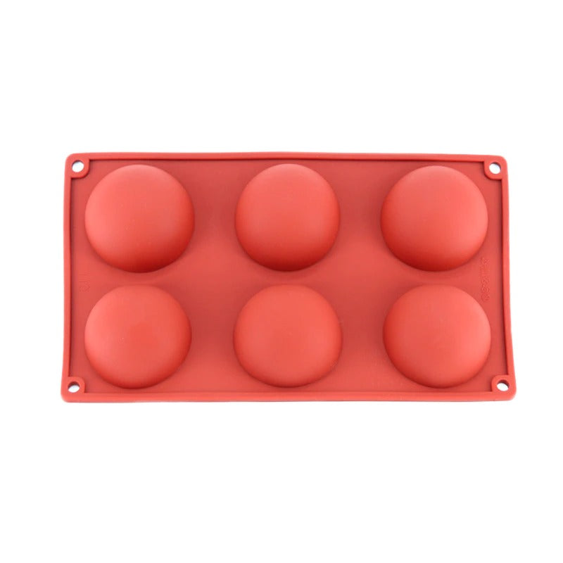 Round Silicone Sphere Ball Mold 6 Cavity