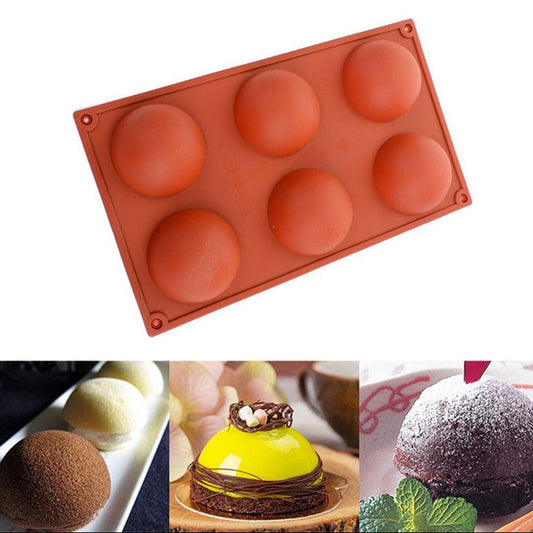Round Silicone Sphere Ball Mold 6 Cavity