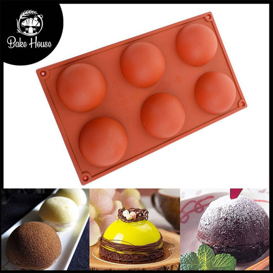 Round Silicone Sphere Ball Mold 6 Cavity