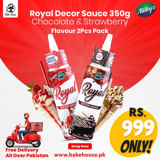 Milkyz Food Royal Decor Sauce 350g Chocolate & Strawberry Flavour 2Pcs Pack Free Delivery All Over Pakistan