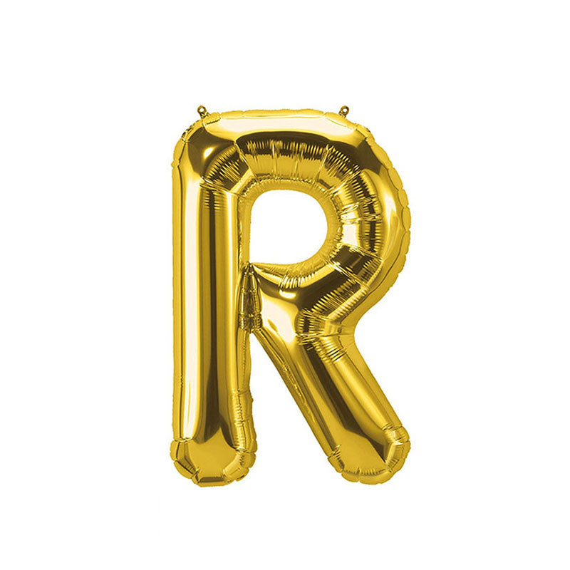 16 Inch Golden Alphabet R Letter Foil Balloon for Party Decoration