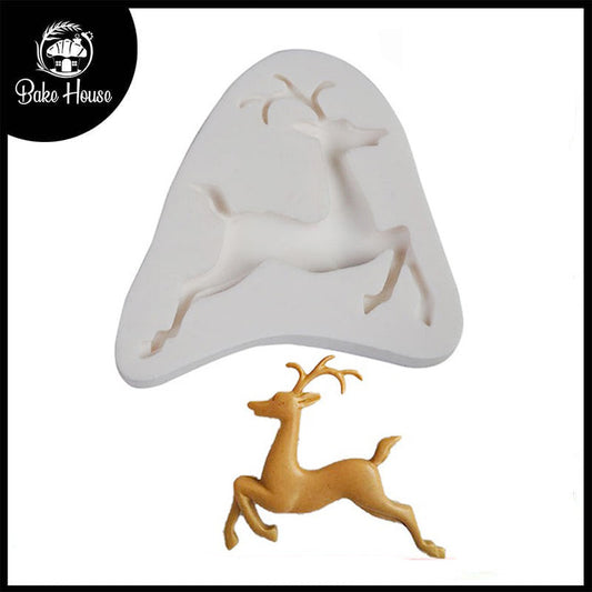 Running Leaping Deer Silicone Fondant & Chocolate Mold