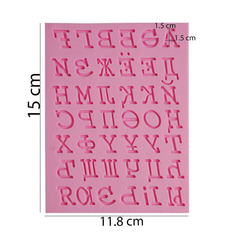 Russian Font Alphabets Silicone Fondant Mold