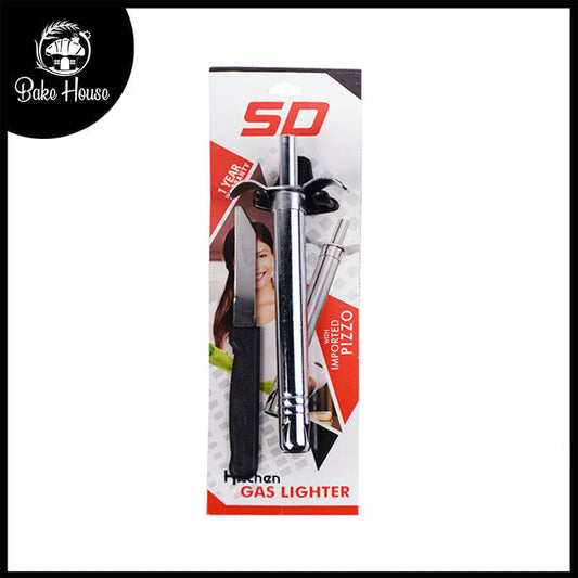(SD) Sparkle Gas Lighter Stainless Steel with Knife