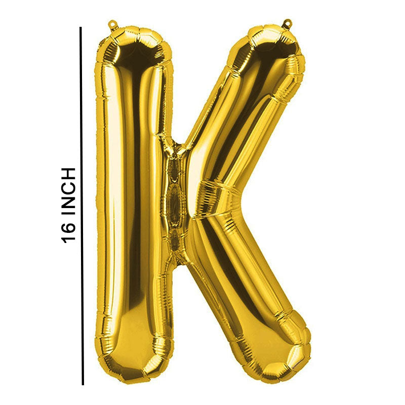 16 Inch Golden Alphabet K Letter Foil Balloon for Party Decoration