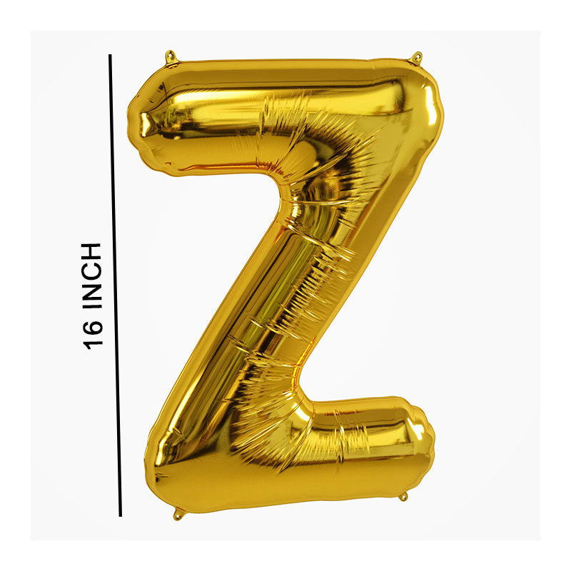 16 Inch Golden Alphabet Z Letter Foil Balloon for Party Decoration