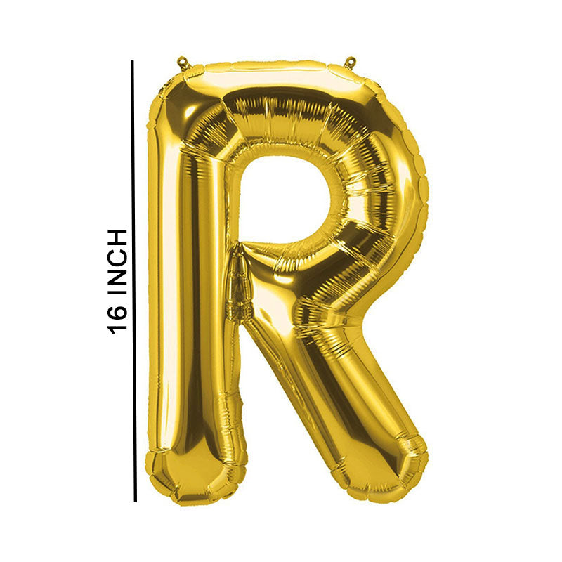 16 Inch Golden Alphabet R Letter Foil Balloon for Party Decoration