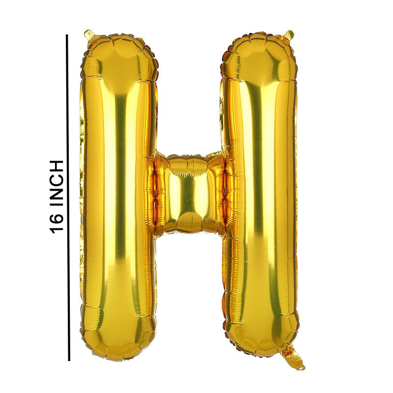 16 Inch Golden Alphabet H Letter Foil Balloon for Party Decoration