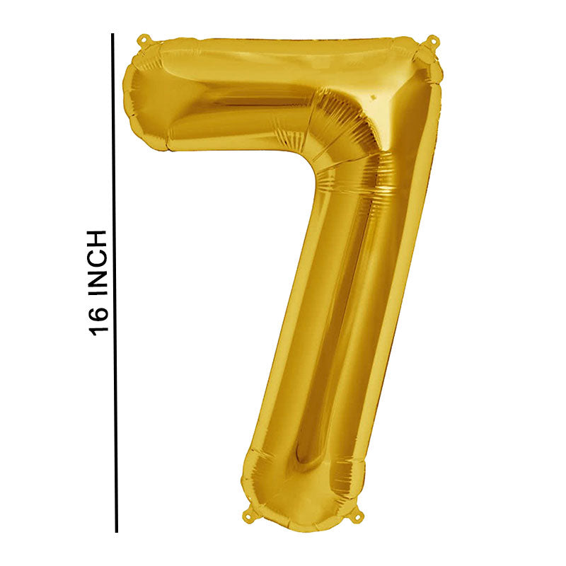 16 Inch Golden Number 7 Foil Balloon for Party Decoration