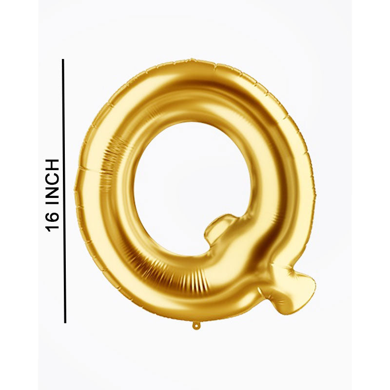 16 Inch Golden Alphabet Q Letter Foil Balloon for Party Decoration